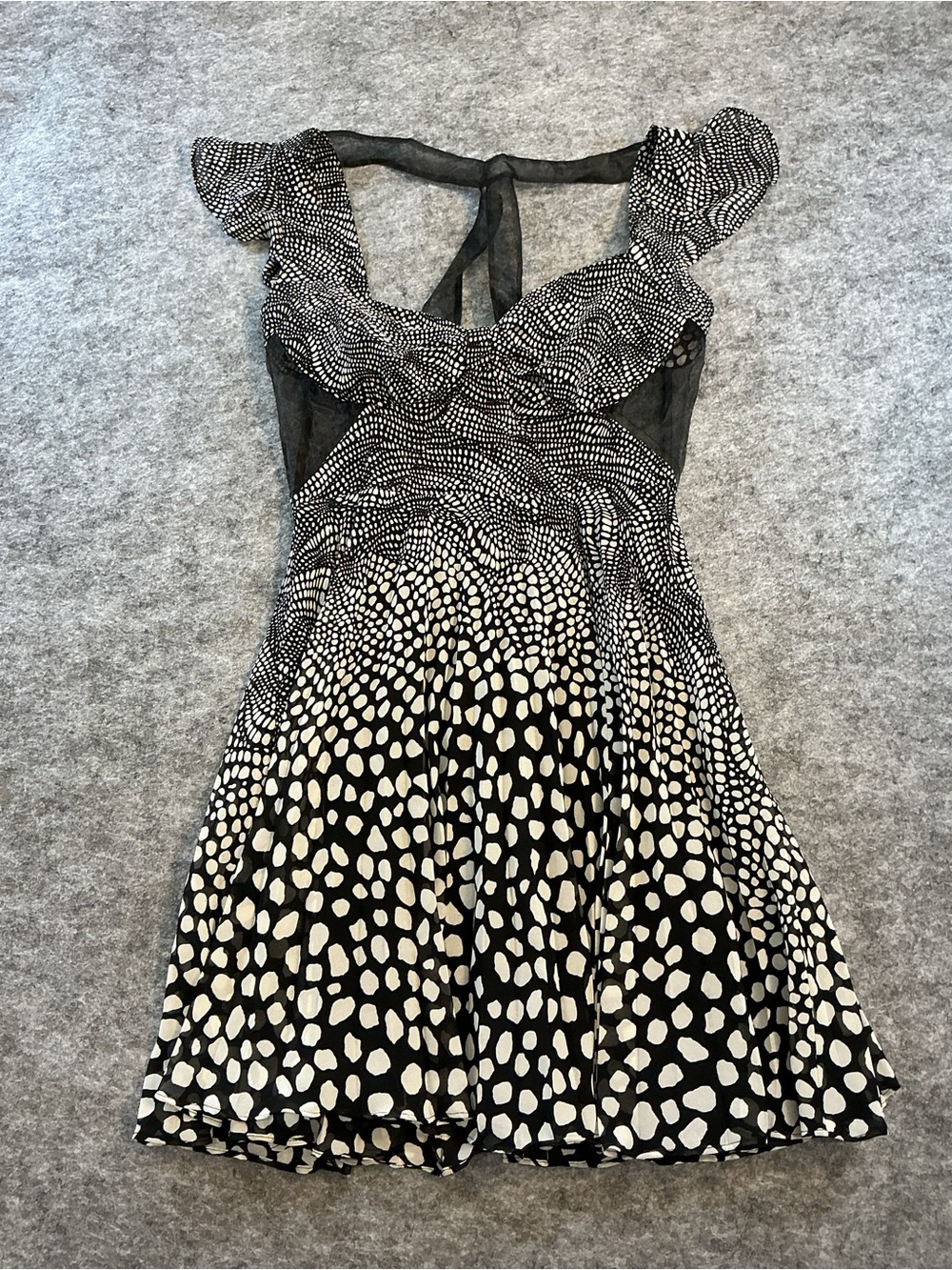 Bebe Black & White Polka Dot Swing Dress Size XS